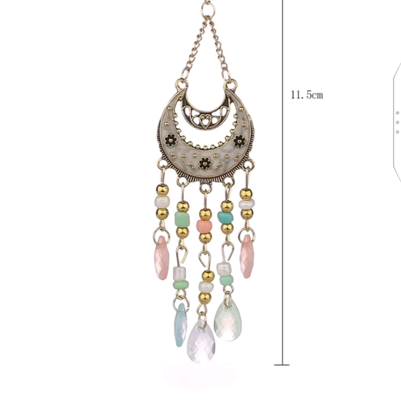 ✨3 FOR $28✨🆕CELESTIAL MOON & PASTEL BEAD DROP EARRINGS - Picture 5 of 5